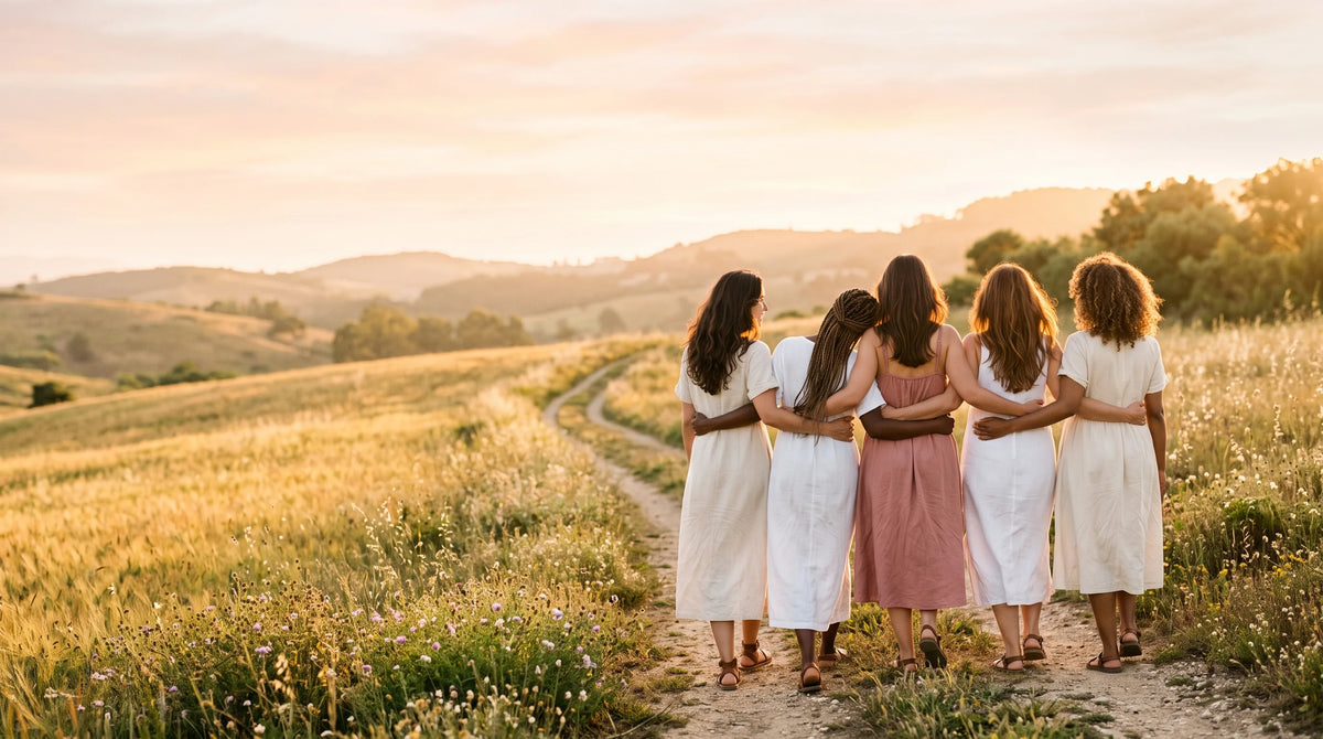 Five women arm in arm: together we go further