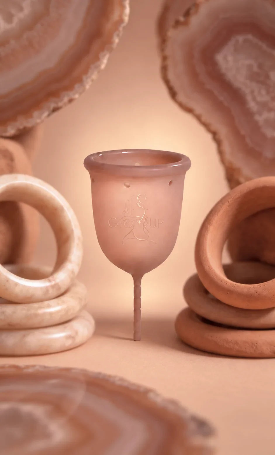 GIOCUP® Agate menstrual cup with agate slices