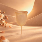 Copo menstrual GIOCUP® Amber com flores de cerejeira