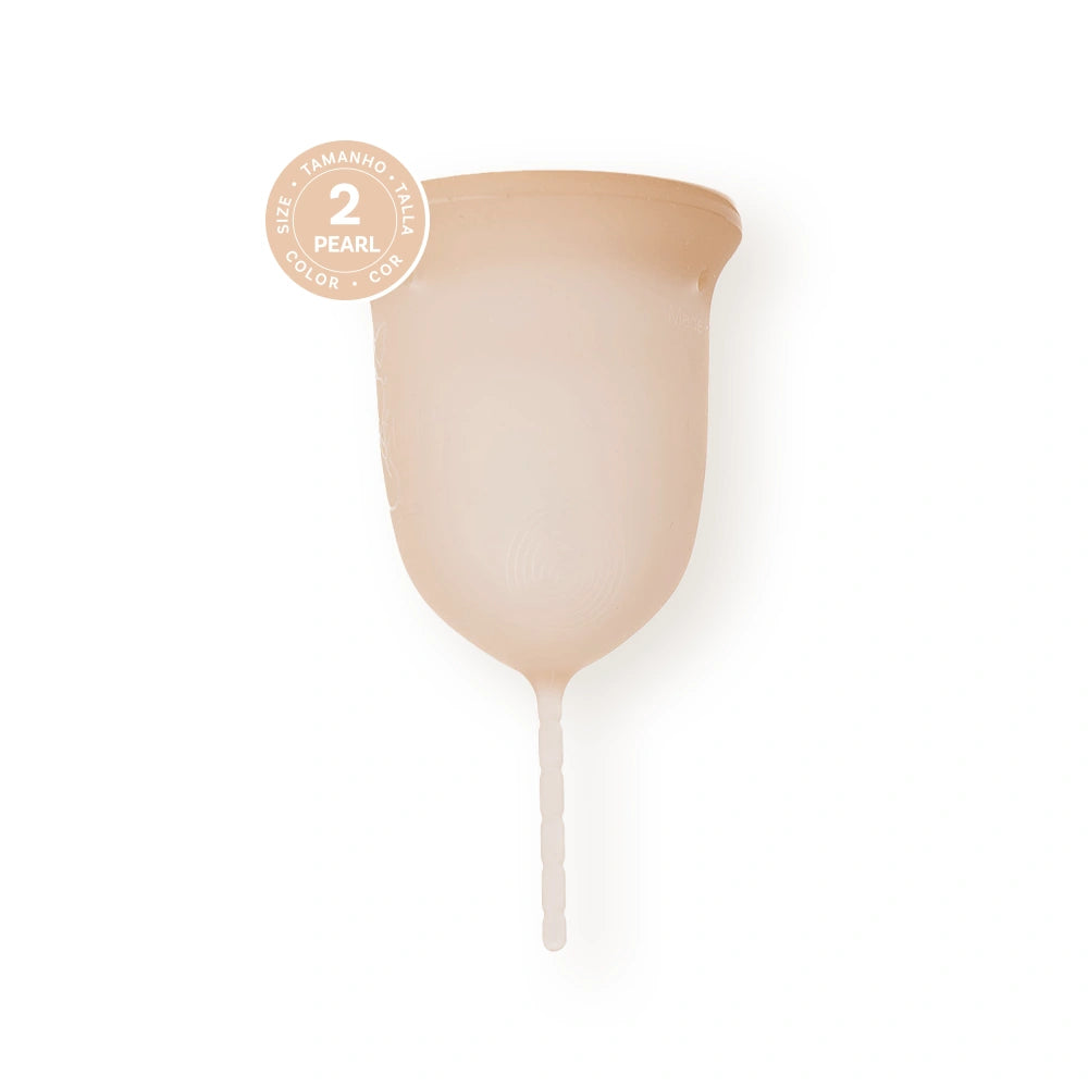 GIOCUP® menstrual cup, medical-grade silicone, Pearl color, size 2