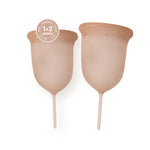 GIOCUP® kit with two Amber menstrual cups, sizes 1 and 2