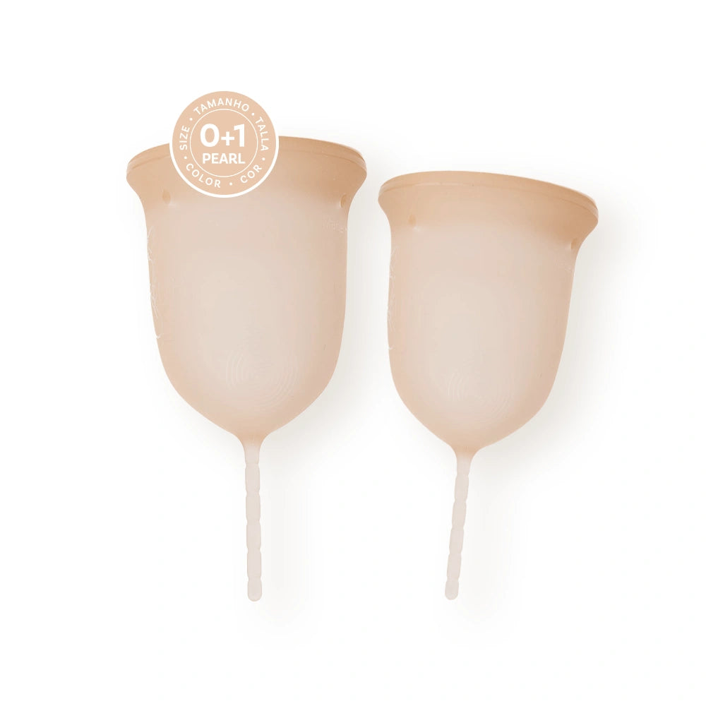 GIOCUP® set with two Pearl menstrual cups, sizes 0 and 1