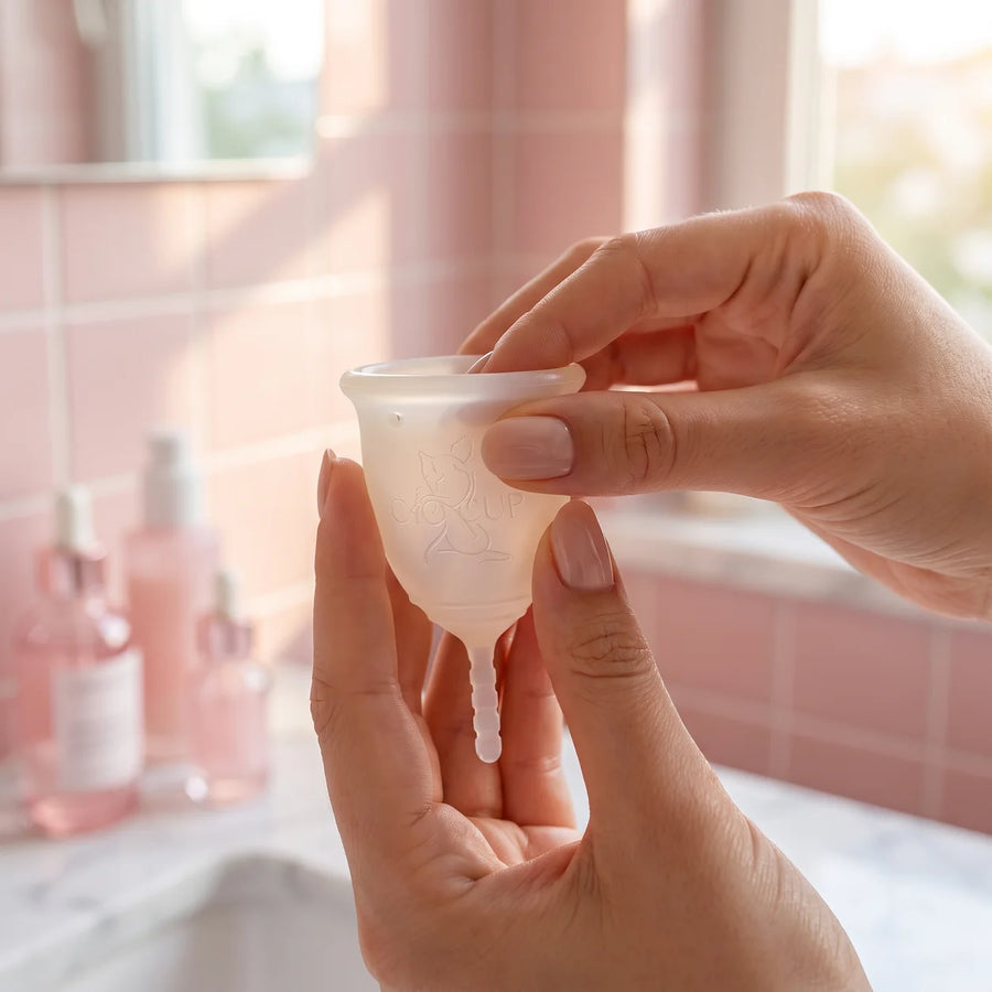 Step 2: inserting the GIOCUP® menstrual cup
